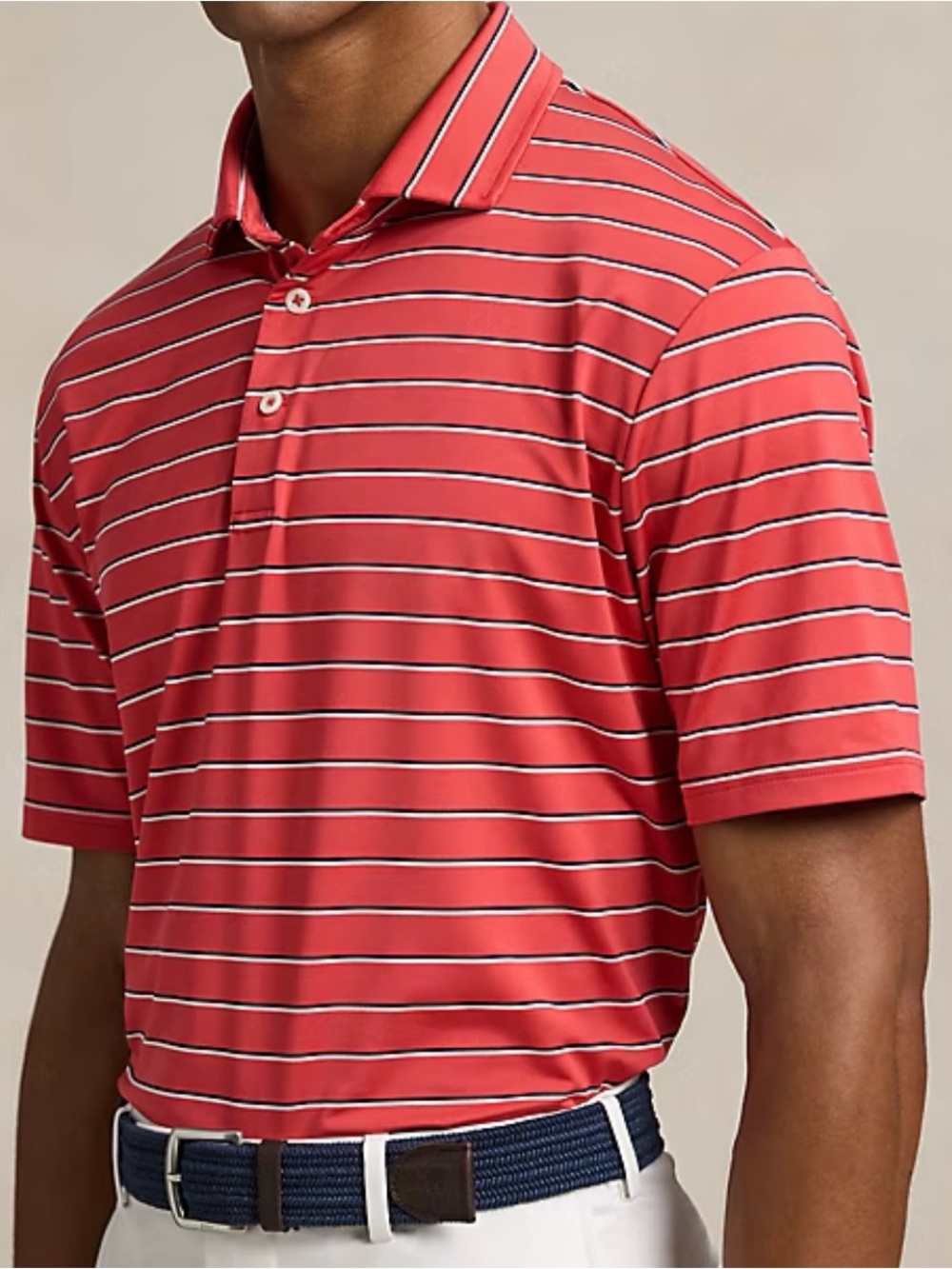 121 RALPH LAUREN RLX Men's Classic Fit Performance Polo Shirt  - Red, XXL